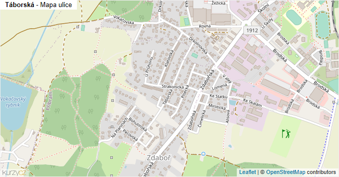 Táborská - mapa ulice