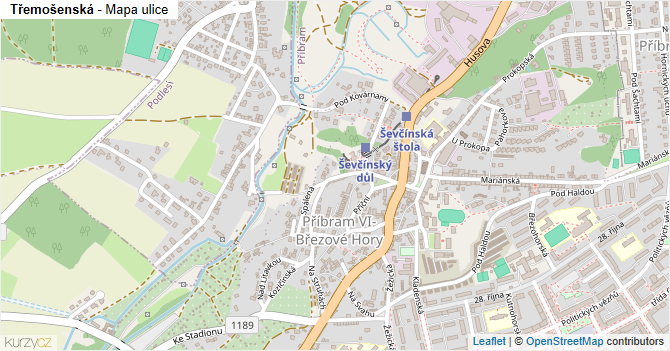 Třemošenská - mapa ulice