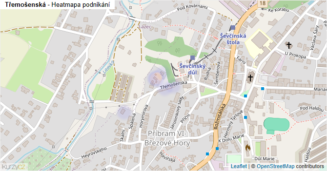 Třemošenská - mapa podnikání