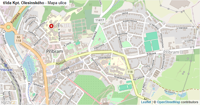 třída Kpt. Olesinského - mapa ulice