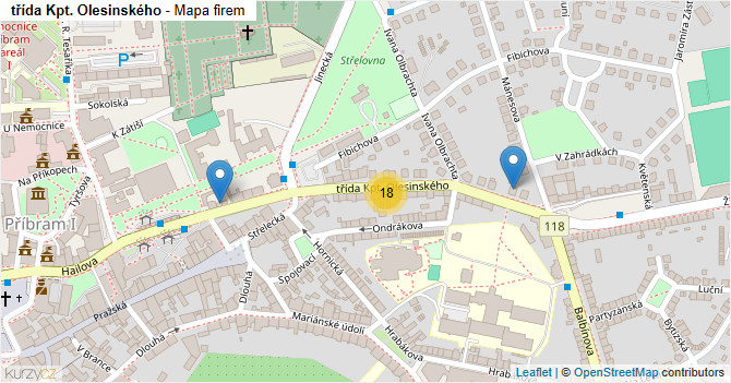 třída Kpt. Olesinského - mapa firem