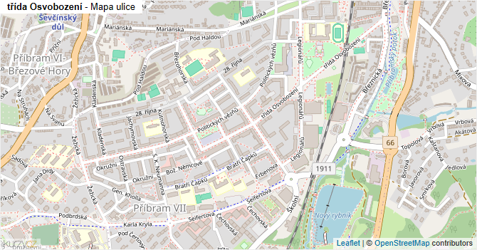 třída Osvobození - mapa ulice