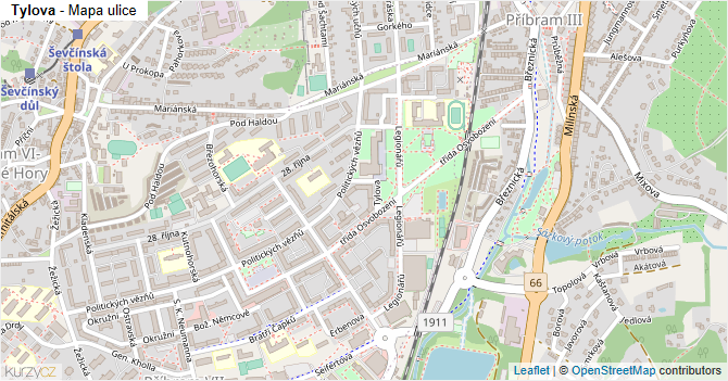 Tylova - mapa ulice