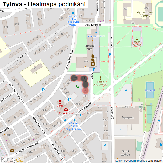 Mapa Tylova - Firmy v ulici.