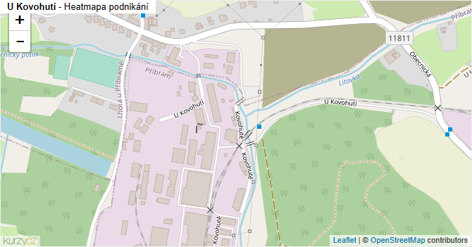 U Kovohutí - mapa podnikání