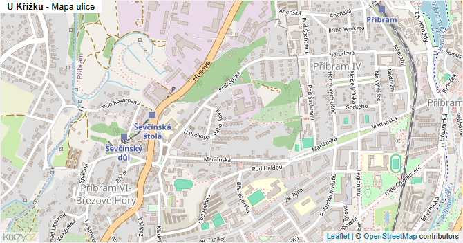 U Křížku - mapa ulice