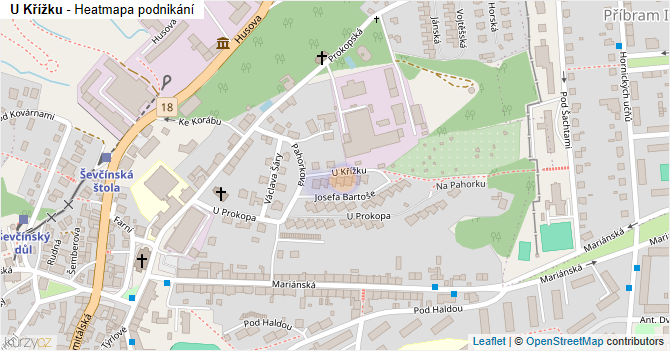U Křížku - mapa podnikání
