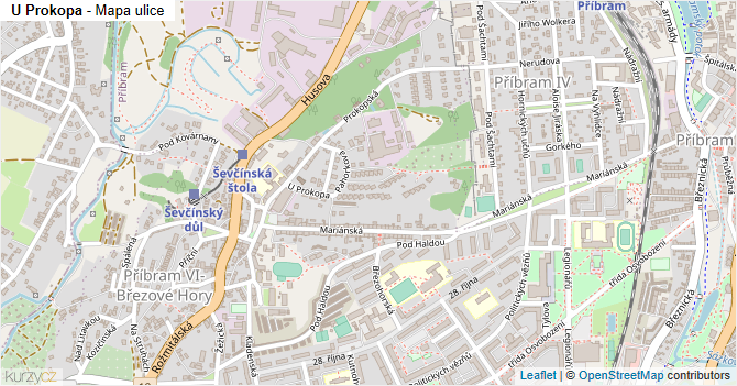 U Prokopa - mapa ulice