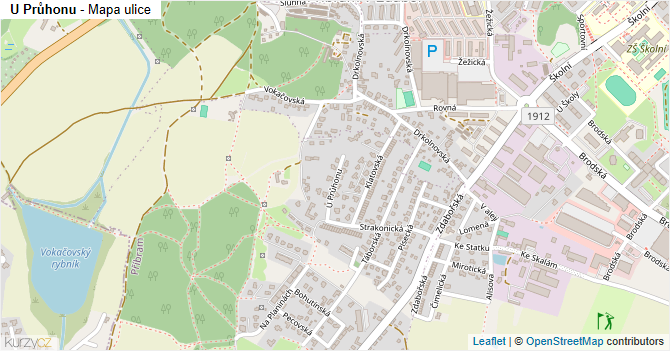 U Průhonu - mapa ulice