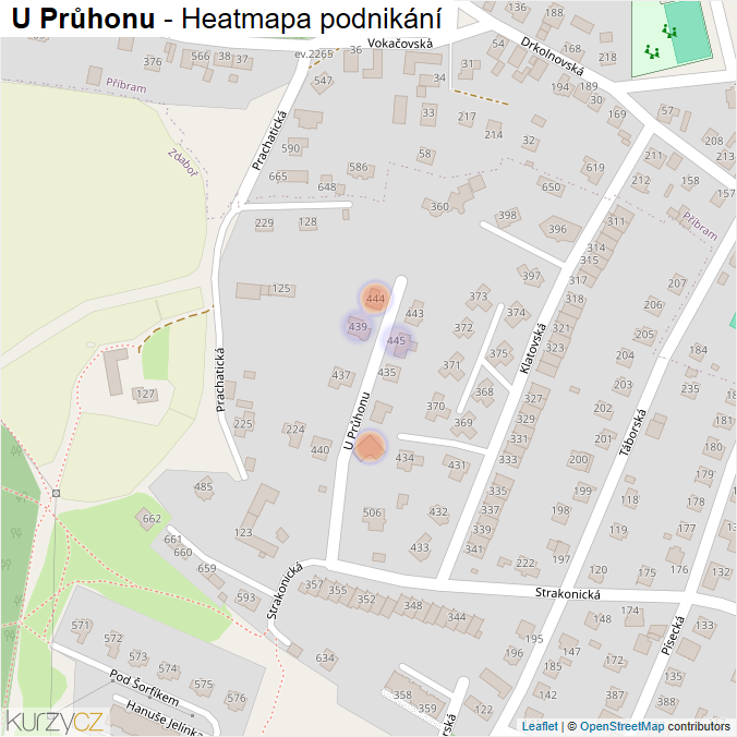 Mapa U Průhonu - Firmy v ulici.