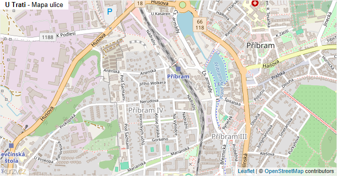 U Trati - mapa ulice