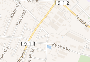 V aleji v obci Příbram - mapa ulice