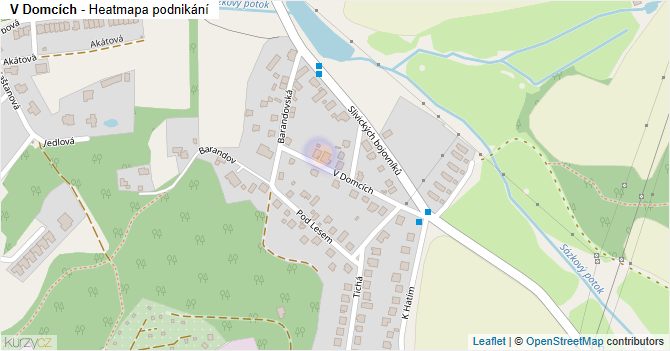 V Domcích - mapa podnikání
