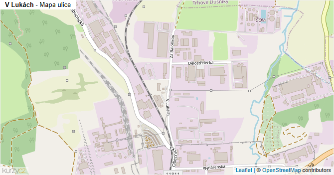 V Lukách - mapa ulice
