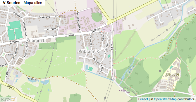 V Soudce - mapa ulice
