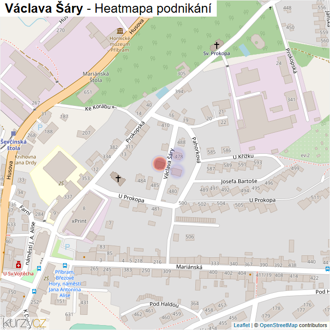 Mapa Václava Šáry - Firmy v ulici.