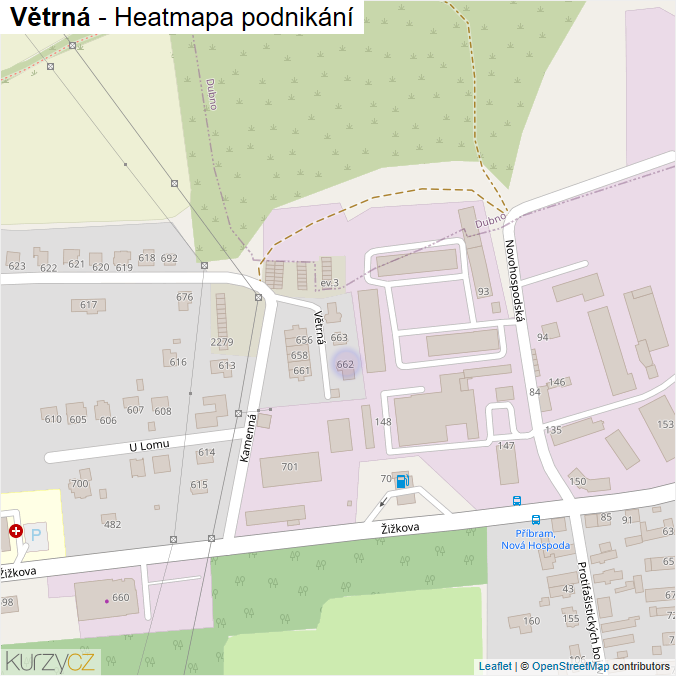 Mapa Větrná - Firmy v ulici.