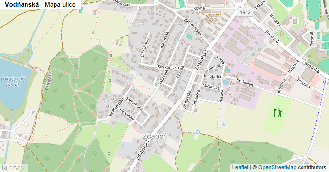 Vodňanská - mapa ulice