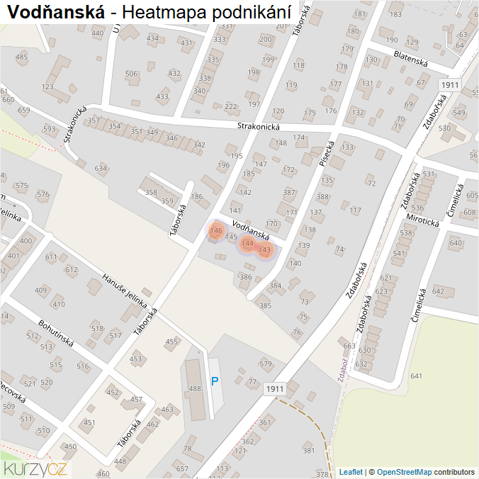 Mapa Vodňanská - Firmy v ulici.