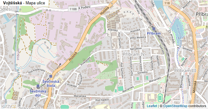 Vojtěšská - mapa ulice