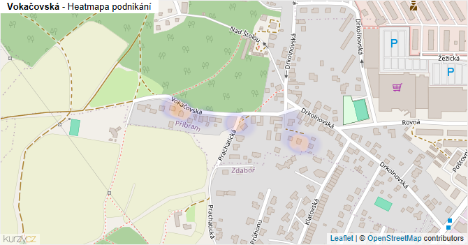 Vokačovská - mapa podnikání