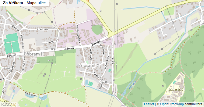 Za Vrškem - mapa ulice