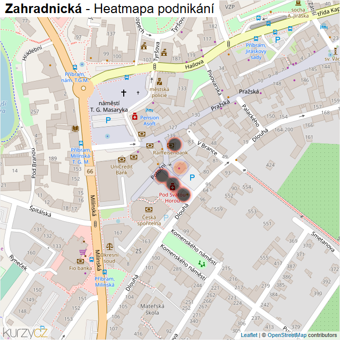 Mapa Zahradnická - Firmy v ulici.