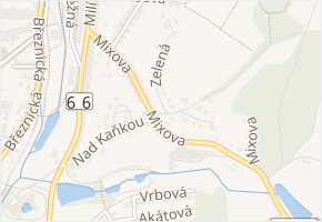 Zelená v obci Příbram - mapa ulice