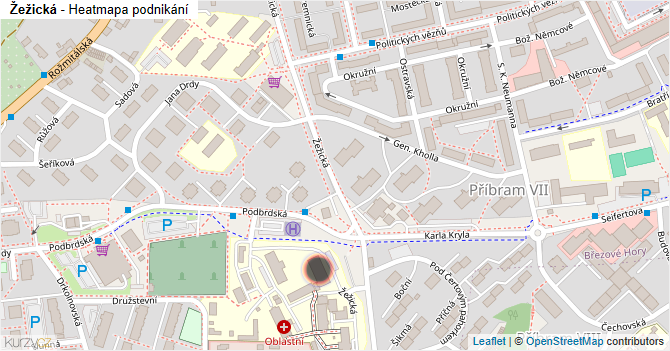 Žežická - mapa podnikání