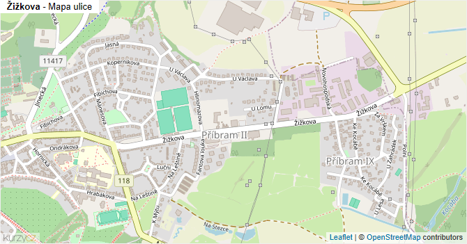 Žižkova - mapa ulice