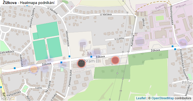 Žižkova - mapa podnikání