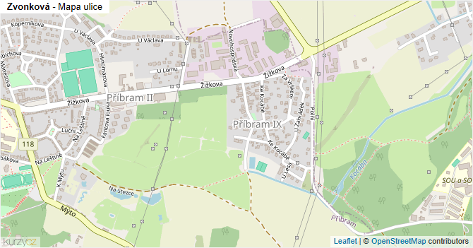 Zvonková - mapa ulice