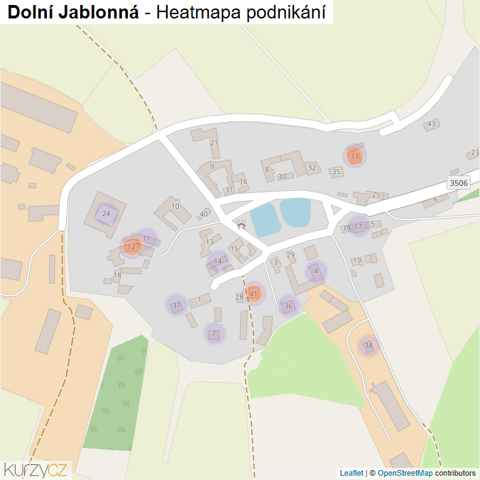 Mapa Dolní Jablonná - Firmy v části obce.