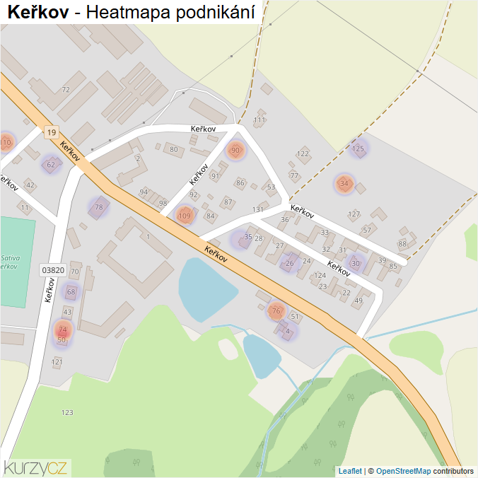 Mapa Keřkov - Firmy v ulici.