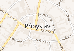 Přibyslav v obci Přibyslav - mapa části obce