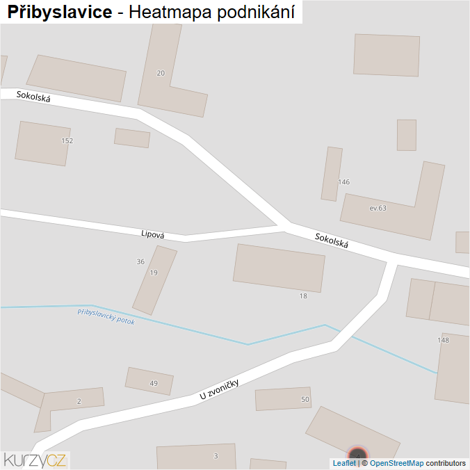 Mapa Přibyslavice - Firmy v obci.