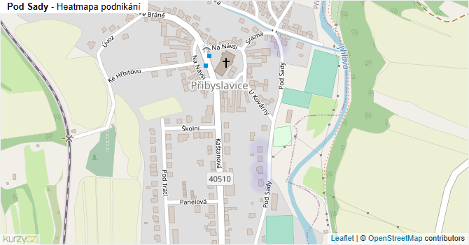 Pod Sady - mapa podnikání