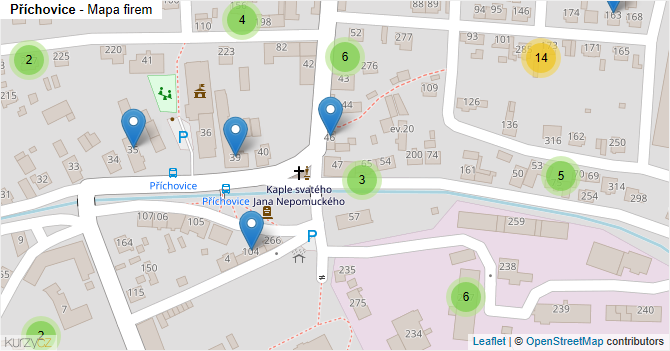 Příchovice - mapa firem