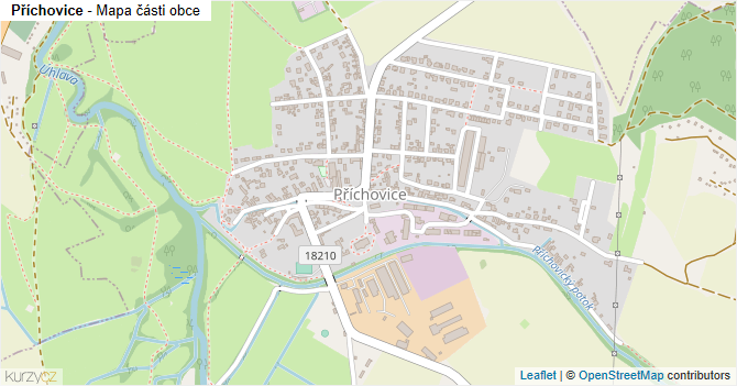 Příchovice - mapa části obce