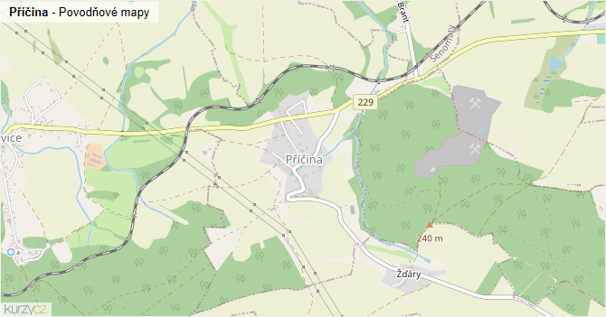 Příčina - záplavové mapy stoleté vody