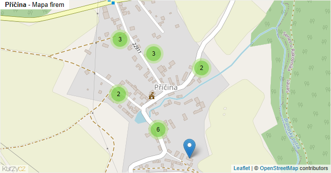 Příčina - mapa firem