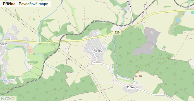 Příčina - záplavové mapy stoleté vody