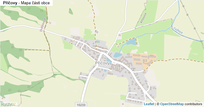 Příčovy - mapa části obce