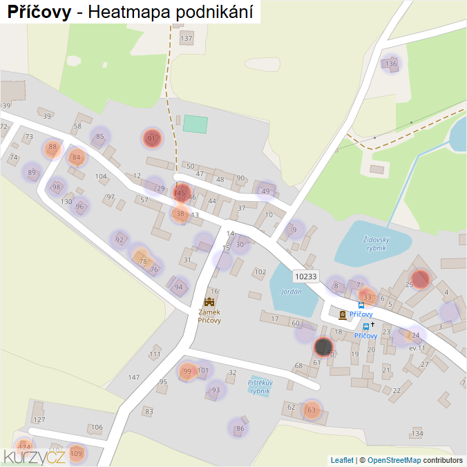 Mapa Příčovy - Firmy v části obce.