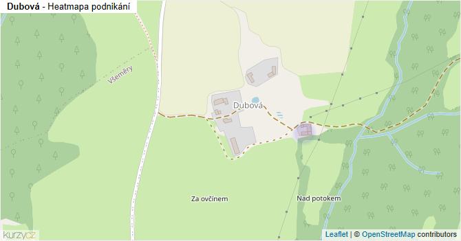 Dubová - mapa podnikání