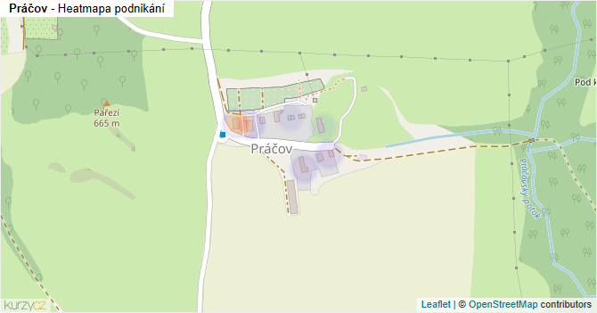 Práčov - mapa podnikání