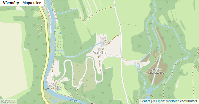 Všeměry - mapa ulice