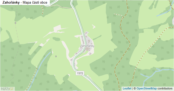 Zahořánky - mapa části obce