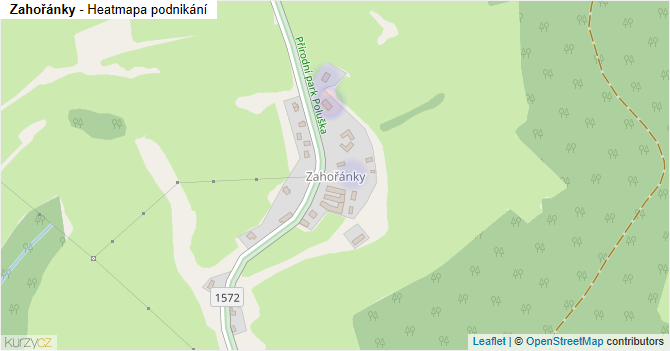 Zahořánky - mapa podnikání