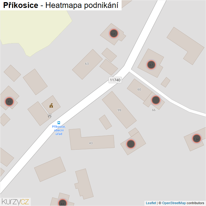 Mapa Příkosice - Firmy v obci.